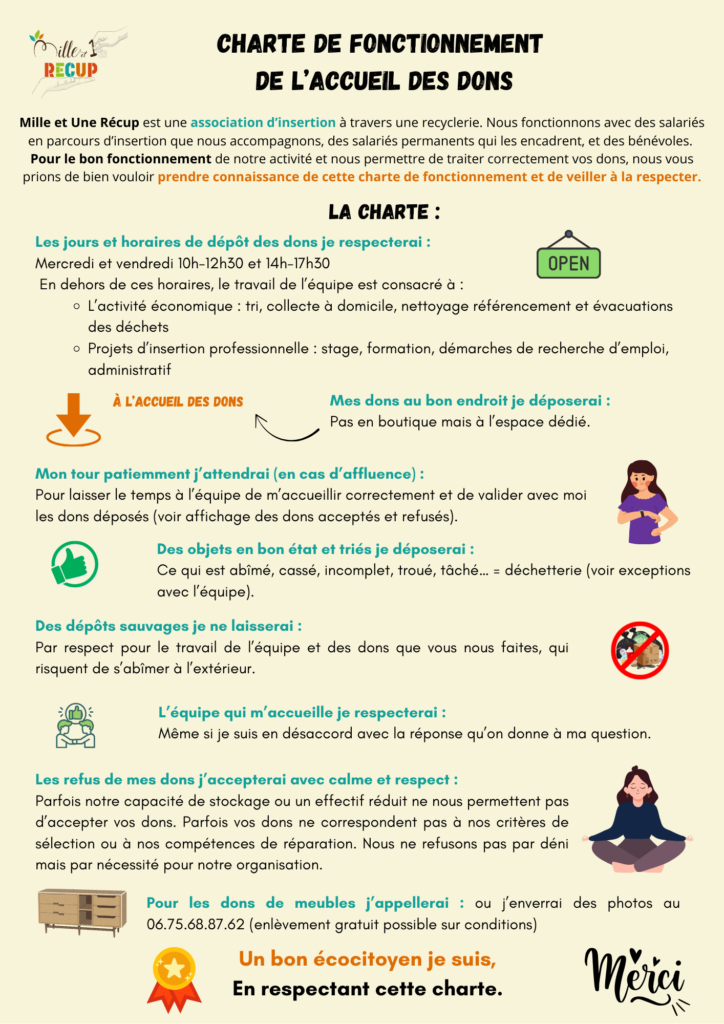 Charte de fonctionnement de l’acceuil des dons(1)